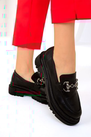 Mocassins com plataforma - Preto