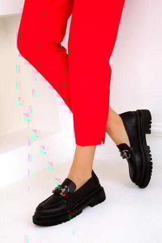 Mocassins com plataforma - Preto