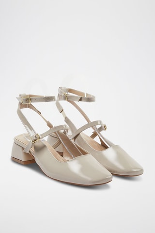 Sapatos de salto envernizados - Bege