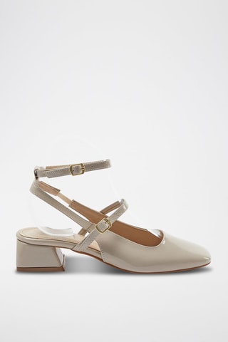 Sapatos de salto envernizados - Bege