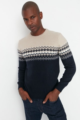 Camisola slim fit - Azul