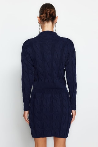 Camisola e saia direita Azul-marinho