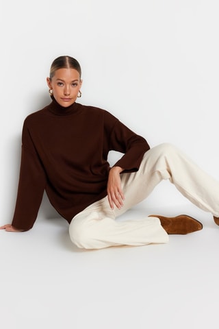 Camisola oversize - Castanho