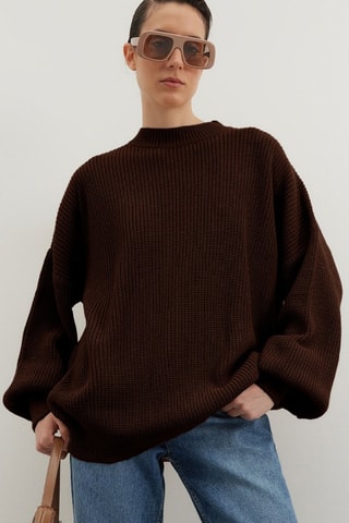 Camisola oversize - Castanho