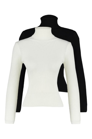 2 camisolas slim - Branco e preto