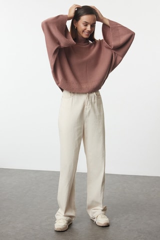 Camisola oversize - Rosa-velho