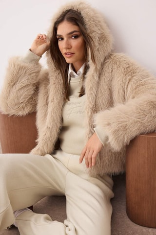 Casaco de malha oversize - Bege