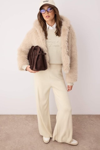 Casaco de malha oversize - Bege