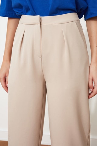 Calças direitas - Bege