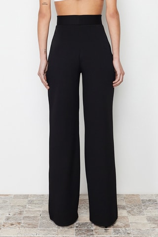 Calças de cintura subida - Preto