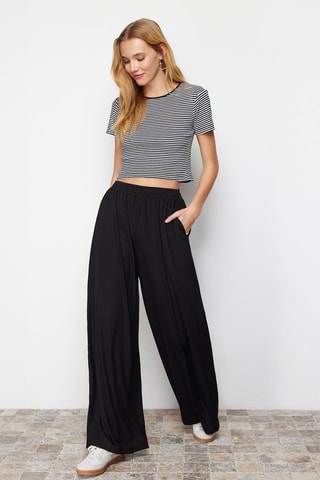 Calças wide legs - Preto