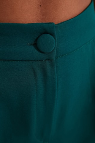 Calças wide legs cintura subida Verde-esmeralda
