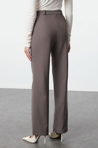 Calças de cintura subida - Cinzento