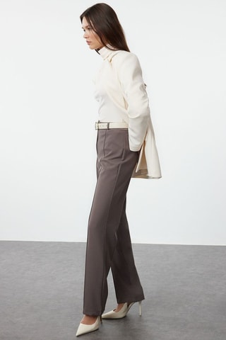 Calças de cintura subida - Cinzento