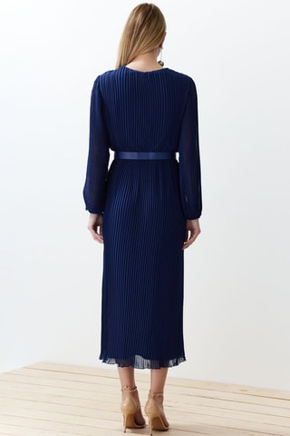 Vestido plissado - Azul