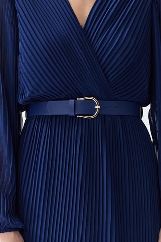 Vestido plissado - Azul