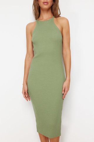 Vestido midi e cardigã - Verde