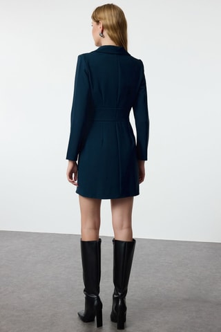 Vestido traçado - Azul