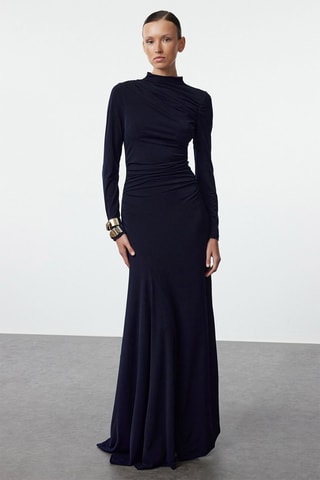 Vestido comprido - Azul-marinho