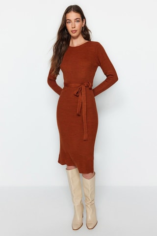 Robe fourreau - Rouge brique