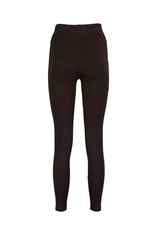 Leggings de cintura subida Castanho