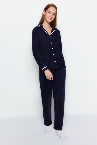 Pijama em veludo - Azul-marinho