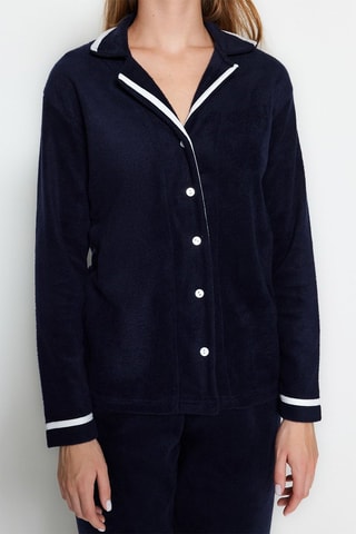 Pijama em veludo - Azul-marinho