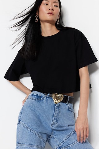 T-shirt cropped - Noir
