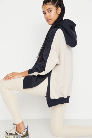 Sweat oversize com capuz - Azul-marinho