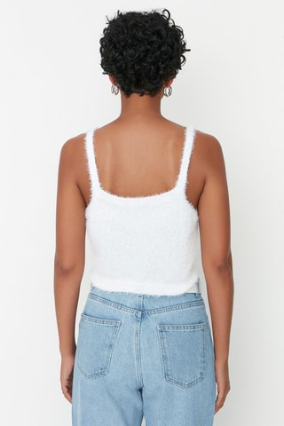 Casaco de malha e crop top - Cru