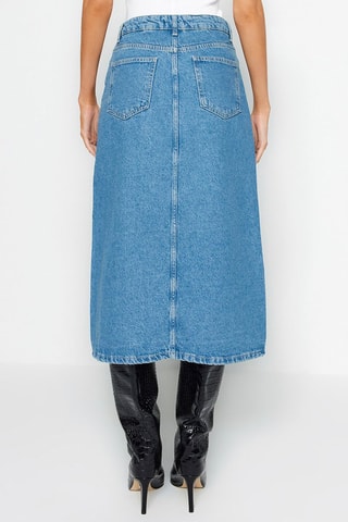 Saia midi de ganga Azul