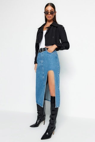 Saia midi de ganga Azul