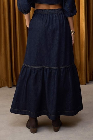 Saia comprida - Azul-escuro