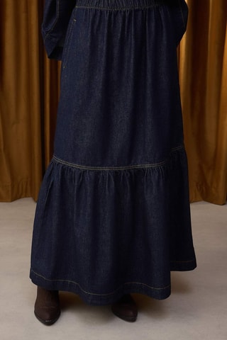Saia comprida - Azul-escuro
