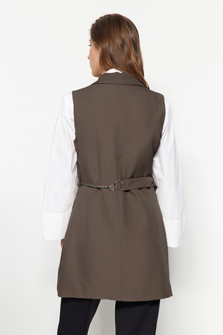 Blazer sem mangas Castanho