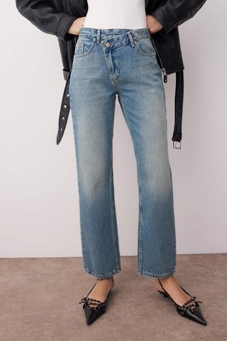 Calças de ganga direitas - Azul médio