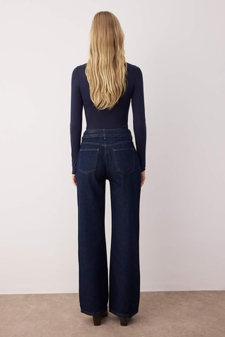 Calças de ganga wide legs - Azul-escuro