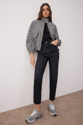 Calças de ganga mom - Preto