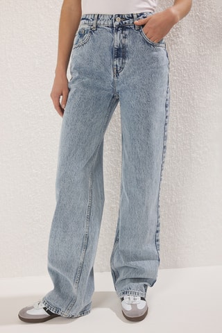 Calças de ganga wide legs - Azul-claro