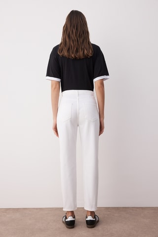 Calças de ganga mom - Branco