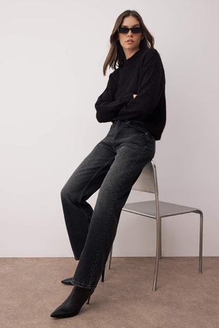 Calças de ganga wide legs - Antracite