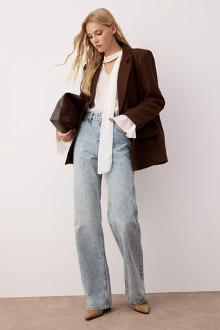 Calças de ganga wide legs - Azul-claro