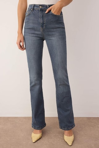 Calças de ganga flare - Azul médio