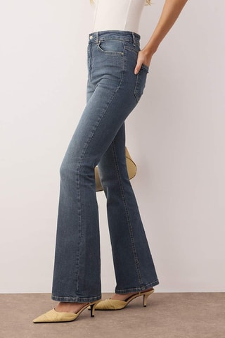 Calças de ganga flare - Azul médio