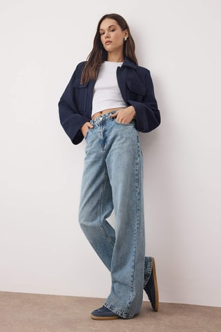 Calças de ganga wide legs - Azul-claro