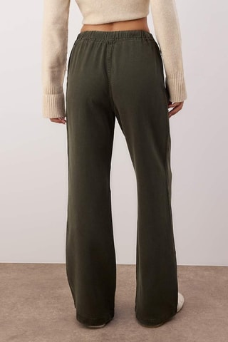 Calças wide legs cintura subida e calças cintura subida - Caqui