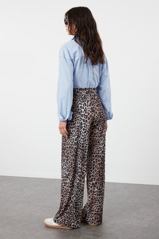 Calças wide legs - Castanho