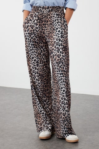 Calças wide legs - Castanho