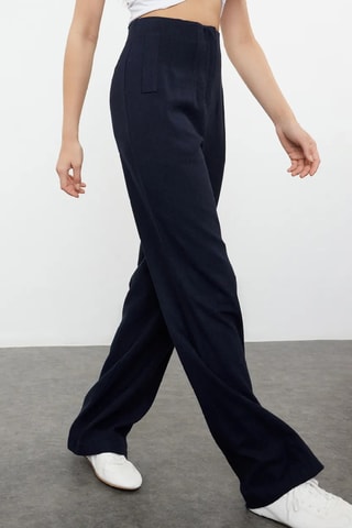 Calças relaxed - Azul-marinho