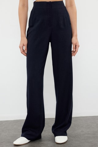 Calças relaxed - Azul-marinho